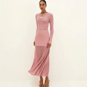 Elegant Pink Long Sleeve Dress